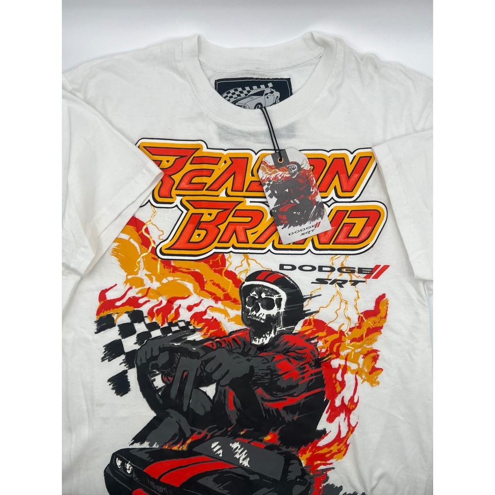 Reason Brand x Dodge SRT Mens Limited Edition Graphic T-Shirt Skeleton Racer Med